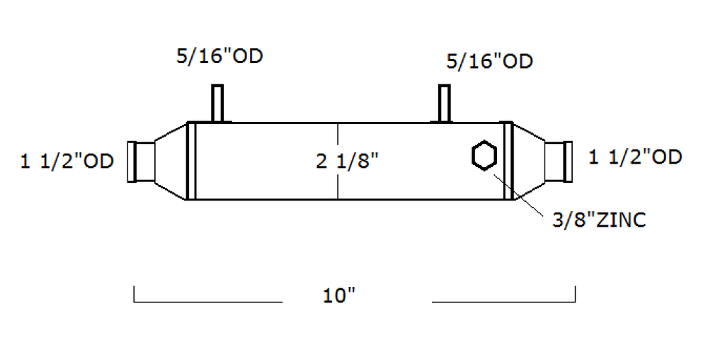 119773-55750 YANMAR FUEL COOLER | LE: 119773-55750