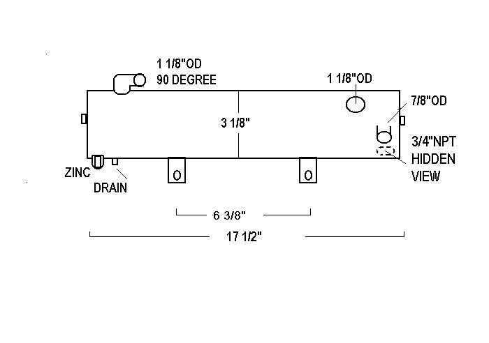 200420CN w/ BRACKETS UNIVERSAL HEAT EXCHANGER | CUPRO NICKEL LE: 200420CNBRKTS