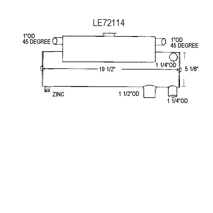 72114 MERCRUISER HEAT EXCHANGER | LE: 72114 HEAT EXCHANGER | FRONT MOUNT