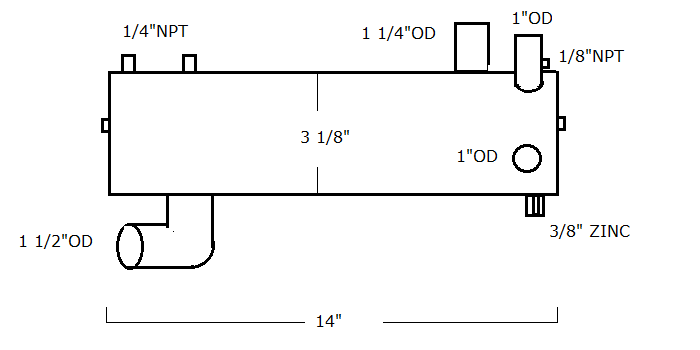 130-6733-02 ONAN HEAT EXCHANGER | LE: 130-6733 | CUPRO NICKEL REPLACEMENT HEAT EXCHANGER - Lenco Coolers