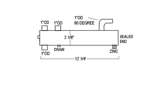 130-4983 Onan Heat Exchanger | LE: 130-4983 | CUPRO NICKEL REPLACEMENT HEAT EXCHANGER