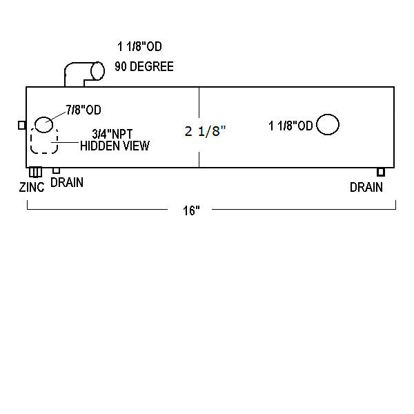 37587 WESTERBEKE HEAT EXCHANGER | LE: 37587