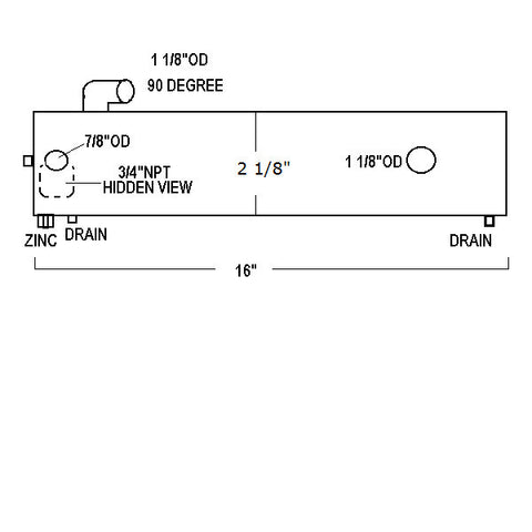 37587CN WESTERBEKE HEAT EXCHANGER | CUPRO NICKEL LE: 37587CN