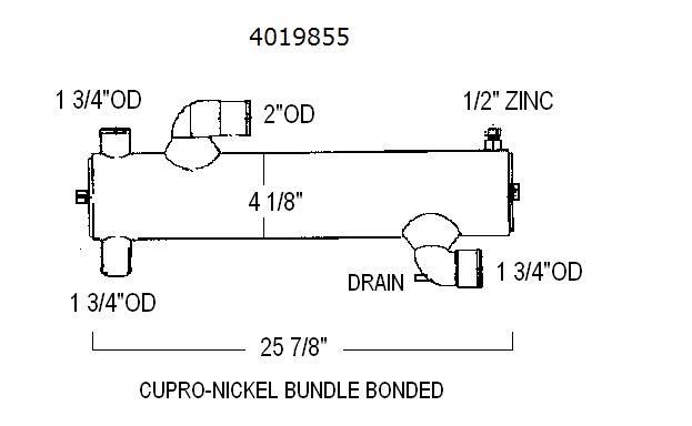 4019855 CUMMINS HEAT EXCHANGER | LE: 4019855CN | CUPRO NICKEL